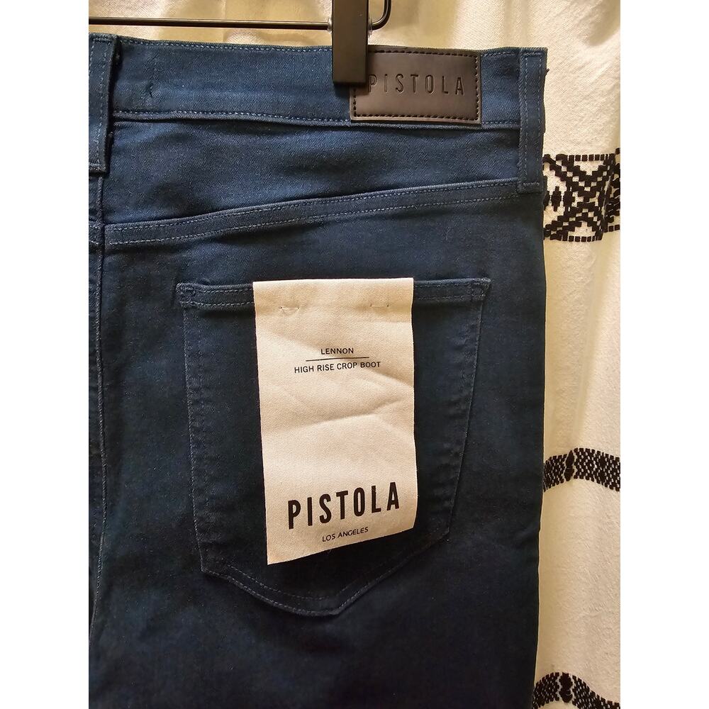 NWT Pistola High Rise Crop Boot dark green stretch jeans size 32 - Picture 5 of 7